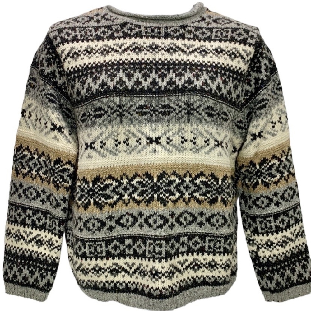 Croft & Barrow XL Rolled Crewneck Striped Long Sleeve Sweater
